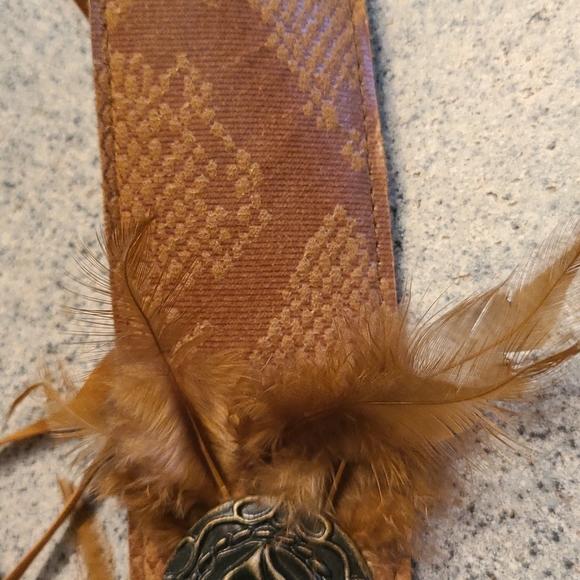 Snakeskin belt, tan,  OS - Picture 4 of 7